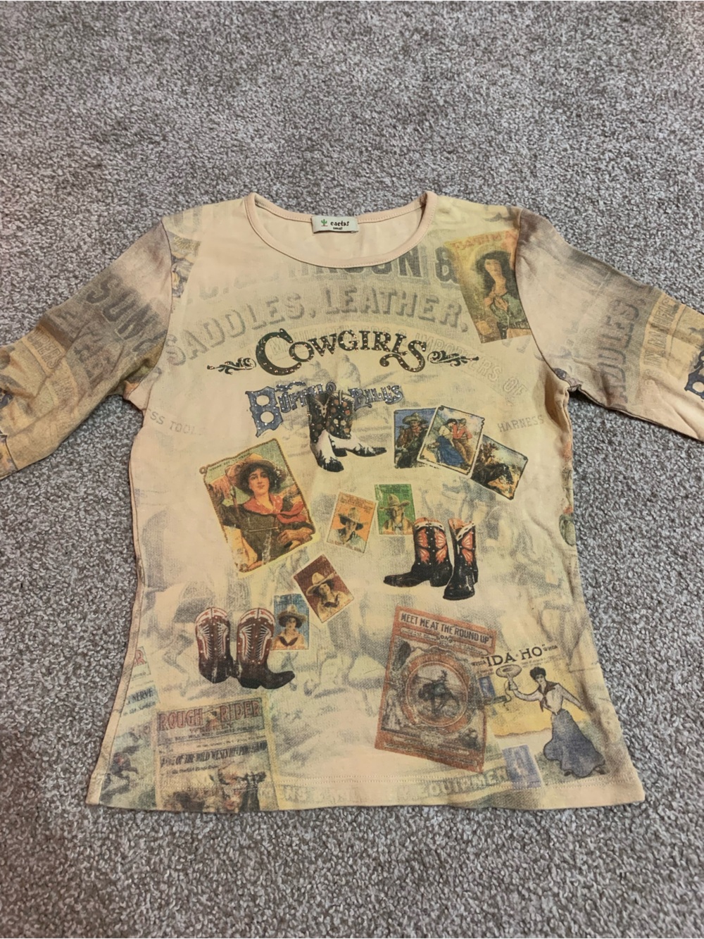 Cactus Beige Cowgirl Graphic shirt